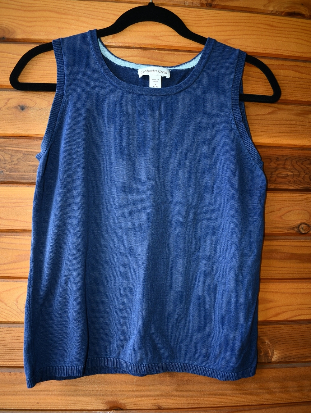 Vintage Silk Cotton Coldwater Creek Blue Knit Tank Top
